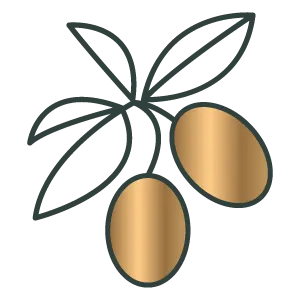 Icona foglie con olive dorate